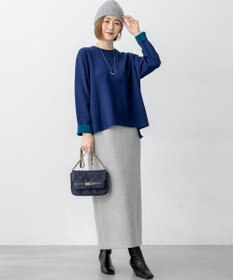 23区 L 【洗える】ダブルフェイス プルオーバー ニット