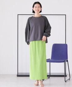 AMERICAN HOLIC 異素材ギャザースリーブミニ裏毛プルオーバ