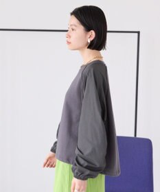 AMERICAN HOLIC 異素材ギャザースリーブミニ裏毛プルオーバ