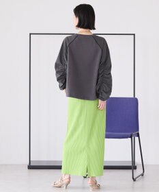 AMERICAN HOLIC 異素材ギャザースリーブミニ裏毛プルオーバ