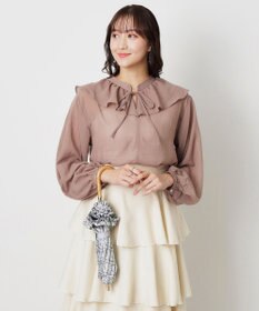 MOONBAT 【晴雨兼用日傘】LANVIN en Bleu (ランバン オン ブルー) 折りたたみ日傘 ドビーフリル 遮光 遮熱 UV