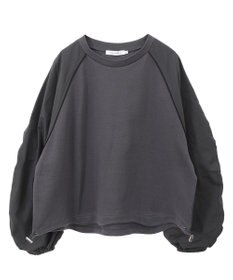 AMERICAN HOLIC 異素材ギャザースリーブミニ裏毛プルオーバ