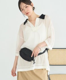 earth music&ecology シアーポロプルオーバー