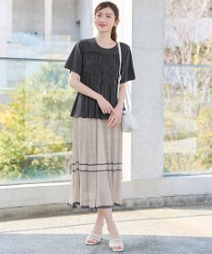 Tiaclasse クロシェ編み配色ニットスカート