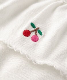 MIKI HOUSE HOT BISCUITS 【70-110cm】 さくらんぼ刺繍 丸襟 長袖ブラウス