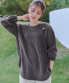 Tiaclasse 袖タックニットプルオーバー