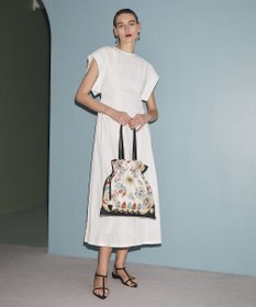 TOPKAPI 【TREASURE TOPKAPI】マイルドサテン スカーフ柄 巾着 トート バッグ