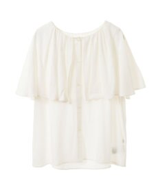 earth music&ecology ケープカラーブラウス