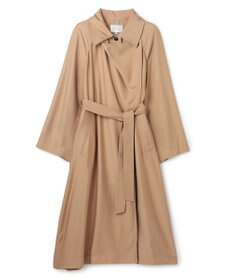 BEIGE， COBURN / シルク混ロングステンカラーコート