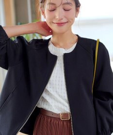 Tiaclasse ダンボールポンチノーカラーブルゾン