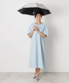 MOONBAT 【晴雨兼用日傘】LANVIN en Bleu (ランバン オン ブルー) 折りたたみ日傘 ドビーフリル 遮光 遮熱 UV