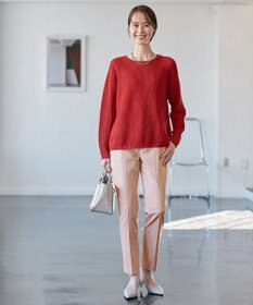 自由区 【XSサイズ～/洗える】リネンミドルゲージボートネック ニット