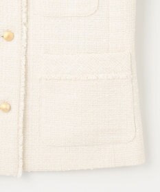 ANY SIS ツイードノーカラーミドル ジャケット