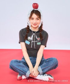 OP／FILA 【Ocean Pacific×ハローキティ】ワッペンリンガーチビTシャツ