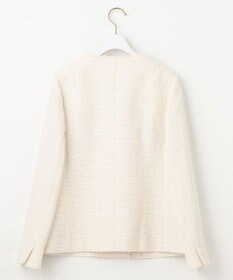 ANY SIS ツイードノーカラーミドル ジャケット