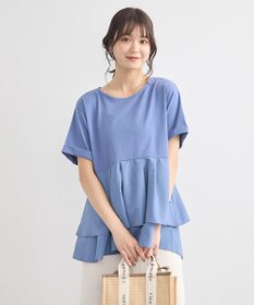 earth music&ecology 異素材バックプリーツチュニック