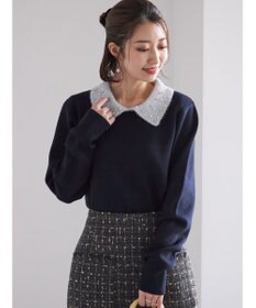 Te chichi ラメフェザーデコラカラーニット