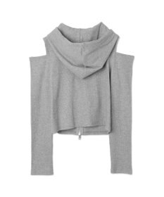 WEGO オープンショルダーダブルジップパーカー