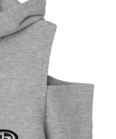 WEGO オープンショルダーダブルジップパーカー