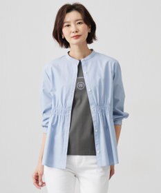 J.PRESS LADIES S 【洗える・接触冷感・UVケア】エステネージュストライプ シャーリング  ブラウス