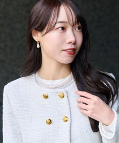 Phoebe <オンワード限定セット>3連ビーズパールネックレス×バランスバロックパールフープイヤリング