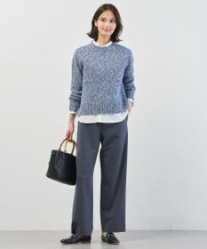 J.PRESS LADIES BEZコットンナイロン ストライプ シャツカラー ブラウス