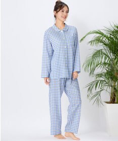 Wing パジャマ 綿100%(本体) 3Lまで対応 大きいサイズ 長袖 長ズボン レディース EP1003 ウイング／ワコール