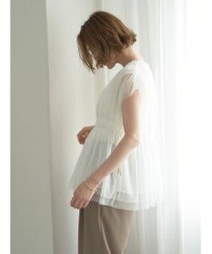 YECCA VECCA チュールギャザーブラウス