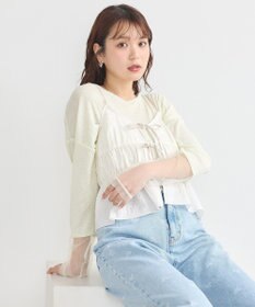 earth music&ecology ジャガードフレアキャミブラウス