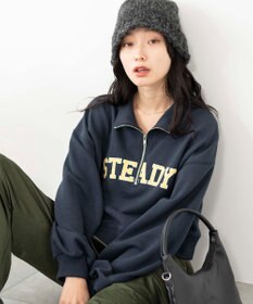 WEGO ハーフジップショートスウェット