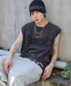 WEGO 【ユニセックス着用ITEM】ブリーチダメージアップリケノースリーブ