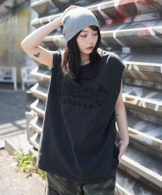 WEGO 【ユニセックス着用ITEM】ブリーチダメージアップリケノースリーブ