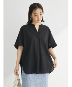 Green Parks 綿麻混フレンチスリーブスキッパーシャツ