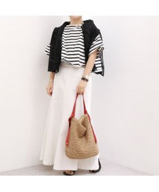 UNBILLION カシュカシュ cachecache / 下がりグログラン地柄編みトート カゴバッグ