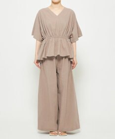 uncrave コットンリネンボイル ペプラムブラウス