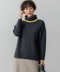 23区 S 【洗える】ウールカシミヤ コンビカラー オフタートル ニット