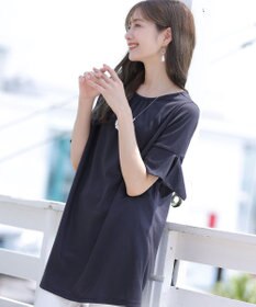 Tiaclasse 【洗える】フレアカフスポンチチュニックブラウス