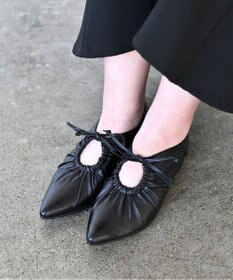 Pointer 日本製 本革ポインテッドトゥリボンパンプス