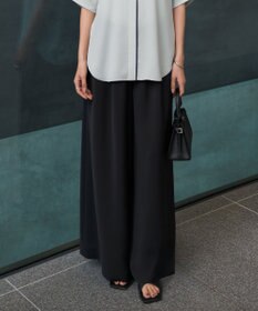 ICB ドレープツイル ボリュームワイドパンツ ブラック