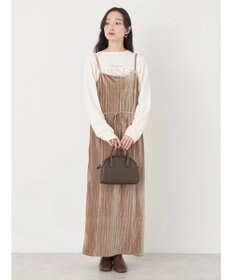 earth music&ecology ベロアプリーツキャミワンピース