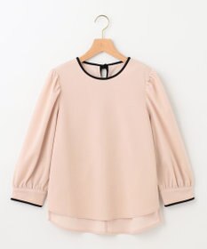 組曲 【洗える】バイカラージョーゼットバックリボン ブラウス