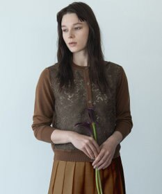 自由区 【カトリエムブーケ】Tricot de dentelle レースカーディガン