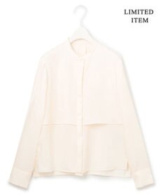 ICB L 【WEB限定・洗える】シルキーツイル  クロップドシャツ