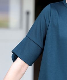 Tiaclasse 【洗える】フレアカフスポンチチュニックブラウス