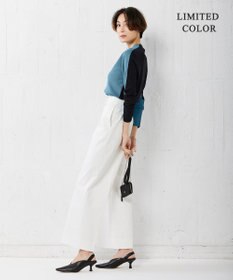 ICB 【洗える】 シンセティックフルニードル Vネックプルオーバー