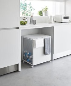 tower 蓋付き目隠し分別ダストワゴン タワー 45L 2分別 ホワイト