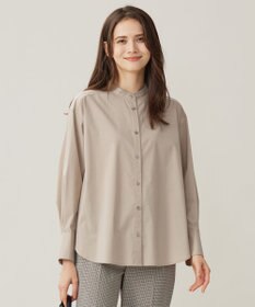 自由区 L 【スタイリストコラボ・洗える】SOMELOSバンドカラー シャツ