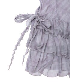 earth music&ecology フロントリボンチェックミニキャミワンピース