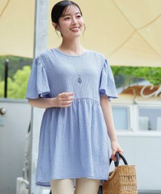 Tiaclasse ワッフルフレアスリーブチュニック
