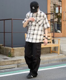 WEGO 【ユニセックス着用ITEM/SMLサイズ展開】オンブレチェックシャツ（SS）